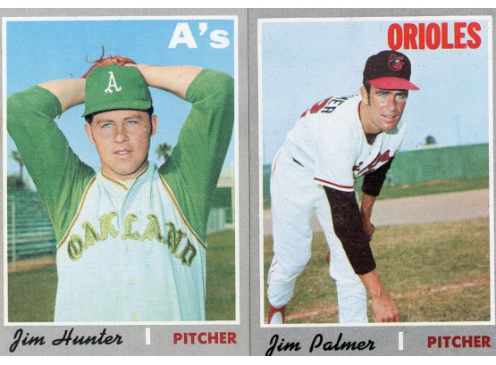 1970 Topps Jim Palmer #449 And Jim Hunter #565