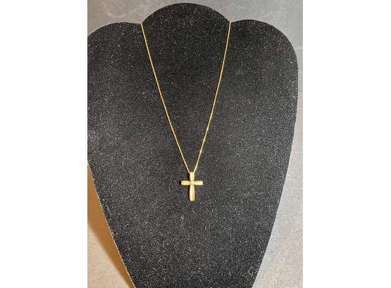 14K Gold Necklace With Cross- 3.6 Grams- 18' Long