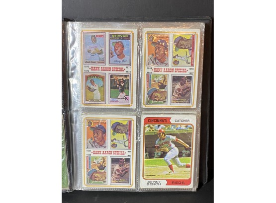 84 Tops Walter Payton # 228, 86 Home Run Legends Mickey Mantle, 74 Topps Johnny Bench  Small Binder