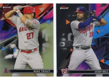 2021 TOPPS FINEST REFRACTOR MIKE TROUT #57 Plus Josh Bell