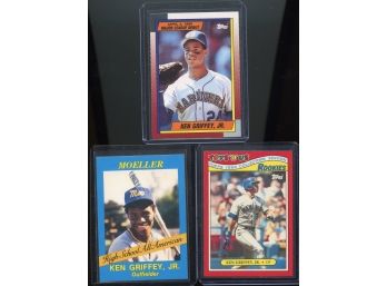 3 Ken Giffey Jr Cards- Rookie Card And 2nd Year Card
