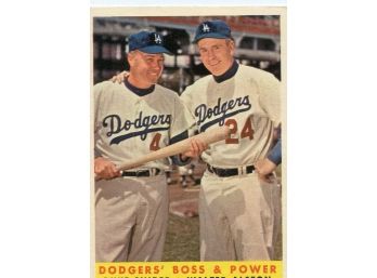 1958 #314 Dodgers Boss & Power Duke Snider-Walt Alston