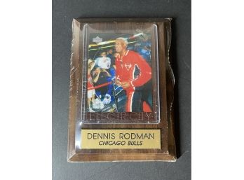 Dennis Rodman, Chicago Bulls Card On Plaque