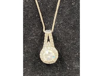17' Sterling Silver Necklace With Sterling Silver Pendant