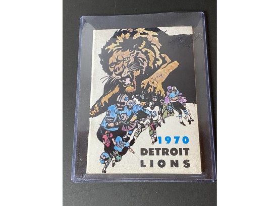 1970 Detroit Lions Schedule- Vintage