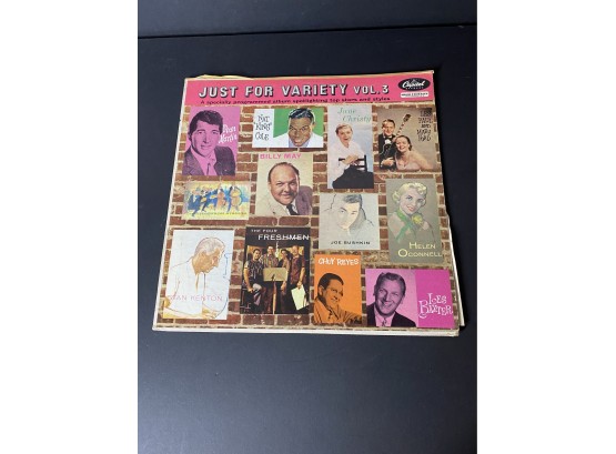Just For Variety Vol 3 Album- Nat King Cole, Dean Martin, Billy May, Plus More