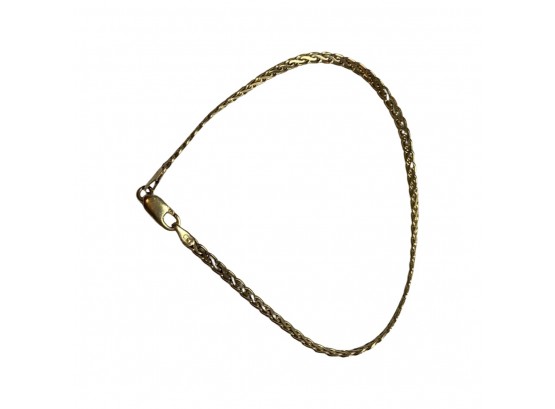 14k Gold Bracelet, Braided Design- 3.04g, 7in