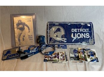 Detroit Lions Lot- 1960 Lions Facts Book, Cards & Memorabilia
