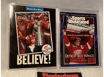 3 1990s Detroit Red Wings Collectors Magazines