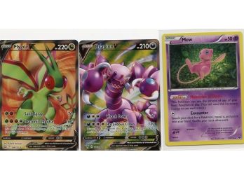 Pokemon Flygon, Drapion V, Mew- 3 Pokemon Cards