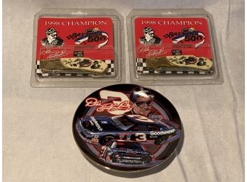 Dale Earnhardt Always A Champion Collector Plate Plus 2 Daytona 500 Knives