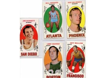 1970 Topps Basketball Card Lot-Bill Bridges, Jim Barnett, Larry Siegfried, Dick Van Arsdale, Jeff Mullins