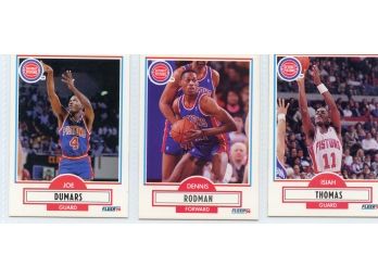 1990 Fleer Detroit Pistons-Joe Dumars, Dennis Rodman, Isiah Thomas