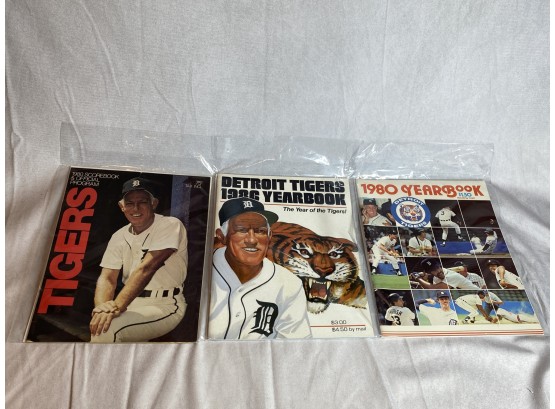 Detroit Tigers: 1980 Scorebook, 1980 Yearbook, 1986 Yearbook
