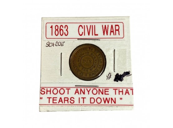 1863 'The Flag Of Our Union' Civil War Token Coin