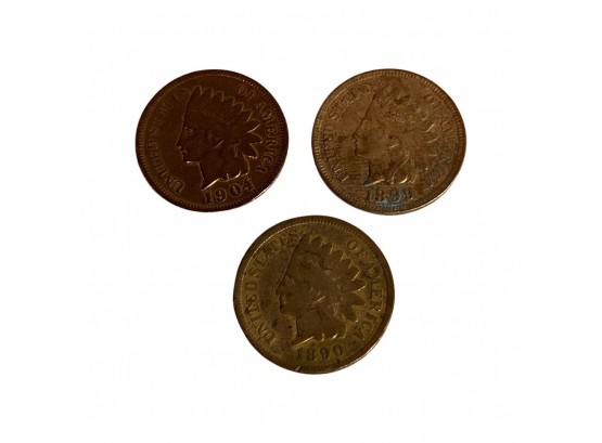 3 Indian Head Pennies