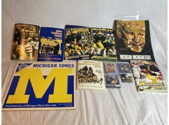 University Of Michigan Lot- Record, Cards, Gridiron Guide,  Magazine