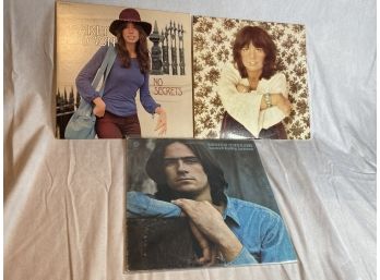 3 Records- Jame Taylor Sweet Baby James, Linda Ronstadt Don't Cry Now, Carly Simon No Secrets