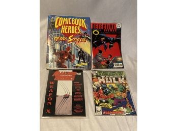 3 Comic Books Plus One Book