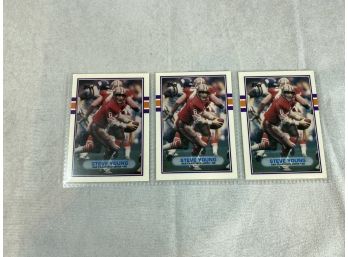 3 1989 Topps Steve Young Cards