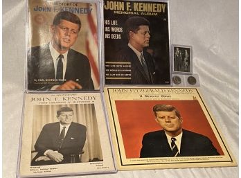 JFK Item Lot- Half Dollars, Magazines, Albums Etc.