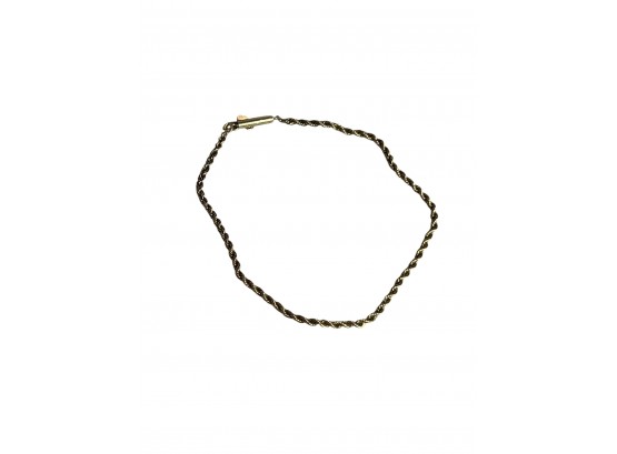 14K Gold Rope Bracelet 2.2g 7-7.5' Long