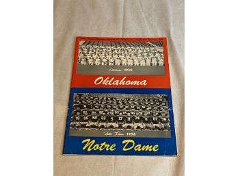 Oklahoma Vs Notre Dame, Notre Dame Stadium October 27, 1956 Official Program