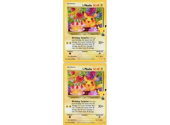 _____'s Pikachu Happy Birthday Pikachu #24 Holo - 2 Cards