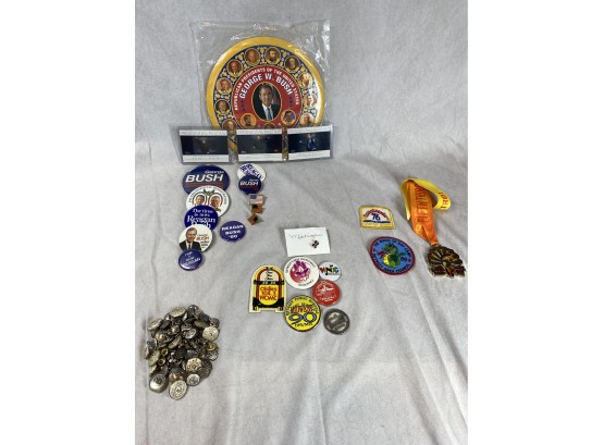 Political Pins And Patches, Miscellaneous Pins, Medals, And Patches