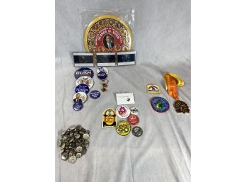 Political Pins And Patches, Miscellaneous Pins, Medals, And Patches