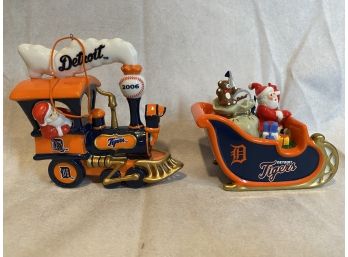 2 Detroit Tigers Christmas Ornaments
