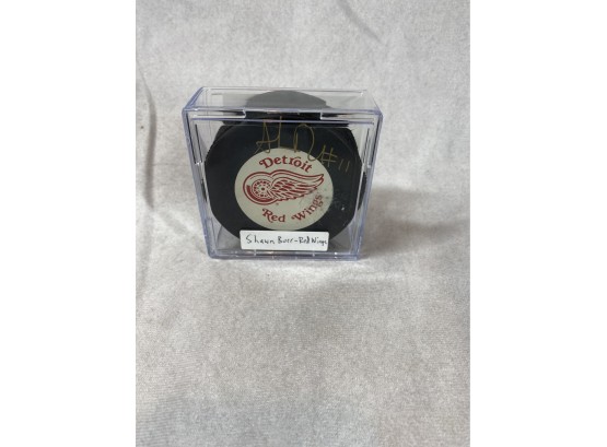 Shawn Burr Signed Red Wings Puck W/ Beckett COA