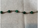 15' Long Sterling Sivler Necklace With Bluestones