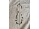15' Long Sterling Sivler Necklace With Bluestones