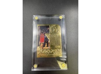 Upper Deck 22k Gold Foil Photo Card Micheal Jordan In Acrylic Card Holder
