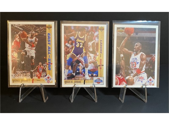 (3) 91-92 Upper Deck Michael Jordan Cards #34,48, & 69