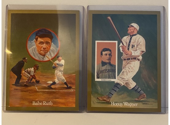Babe Ruth & Honus Wagner Large Donruss Cards