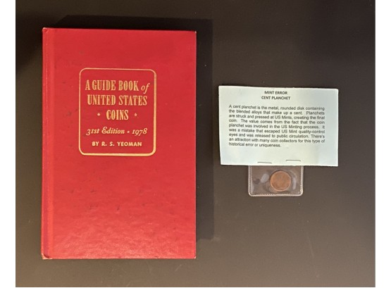 Mint Error Cent Planchet Plus A Guide Book Of US Coins 31st Edition 1978