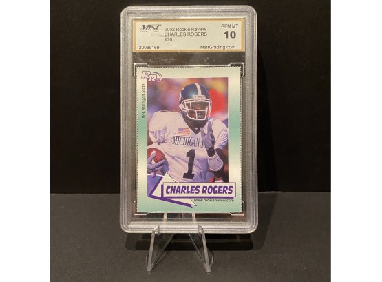 2002 Rookie Review Charles Rogers MINT Grading 10 GEM MINT #20