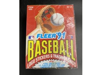 1991 Fleer Baseball Sealed Box- Sealed *Possible Barry Bonds, Bo Jackson, Ken Griffey, Jr, Nolan Ryan**