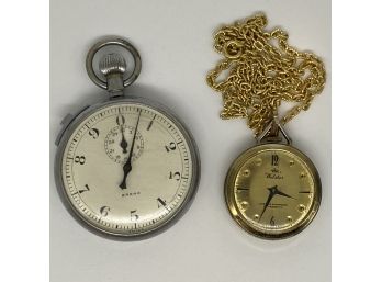 Two Swiss Made Pocket Watches: Webster  With Chain And Breno Pocket Watch
