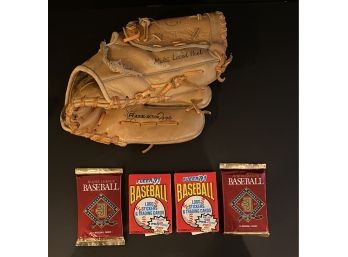 Baseball Mitt And 3 Sealed Wax Packs