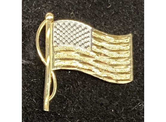 14K Gold Michael  Anthony American Flag Pin - 2.52 Grams Total Weight