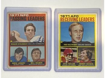 1972 NFC Passing Leaders #4 & 1972 AFC Receiving Leaders # 5- Bill Kilmer/ Otis Taylor/ Randy Vataha