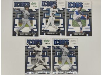 2021 Panini Absolute Icons * 2 Parallel Green Babe Ruth, Miguel Cabrera, & Ken Griffey Jr.