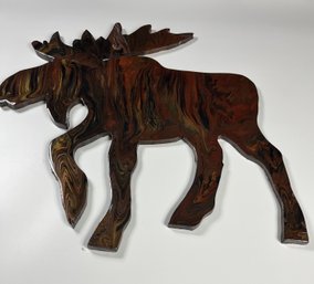 Hand Painted 2D Sculpture Moose