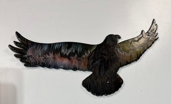 Hand Painted 2D Decorative Eagle Sculpture-pURPLE BLACK