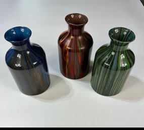 3 Bottle Neck Vases