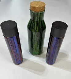 Set Of 3 Hand Painted Bottles