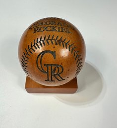 Great Balls Of Wood Rockies Wood Carved Baseball